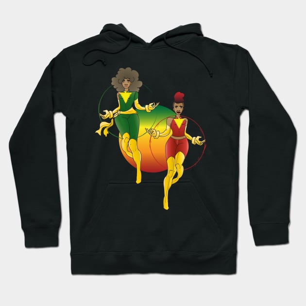 Afro Phoenix Duality Hoodie by FOXY Jazzabelle